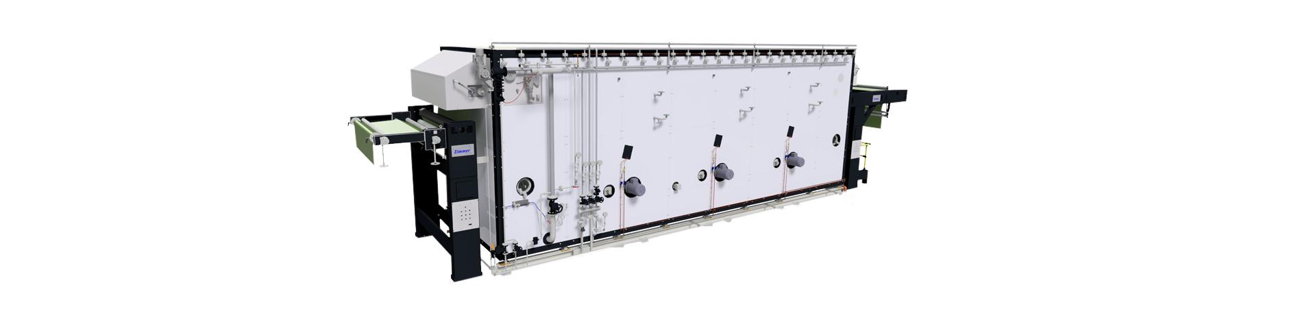 ZIMMER AUSTRIA MODUS.E steamer ensures top color fixation for screen & digital printing with modular, energy-efficient design.
