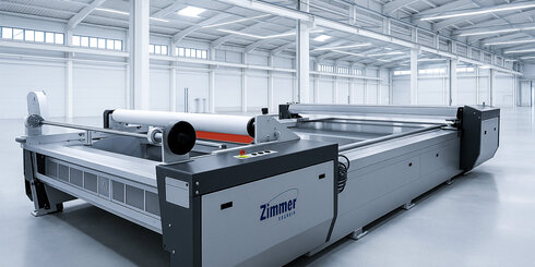 ROTASCREEN MIDI-II in a modern hall – high-precision rotary screen printing for efficient textile production.
