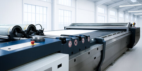 ROTASCREEN MIDI-II (model R) in a modern hall – precision, flexibility & efficiency in rotary screen textile printing.