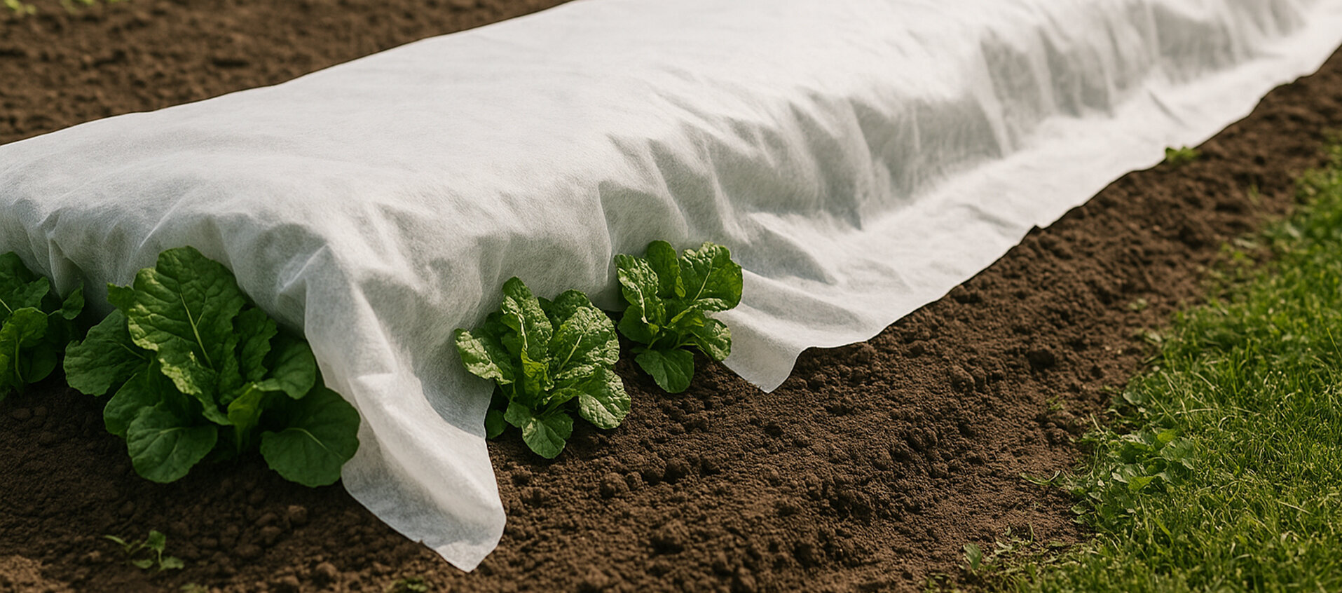 Nonwoven/fleece covers for garden beds, embankments, etc., for protection and insulation.