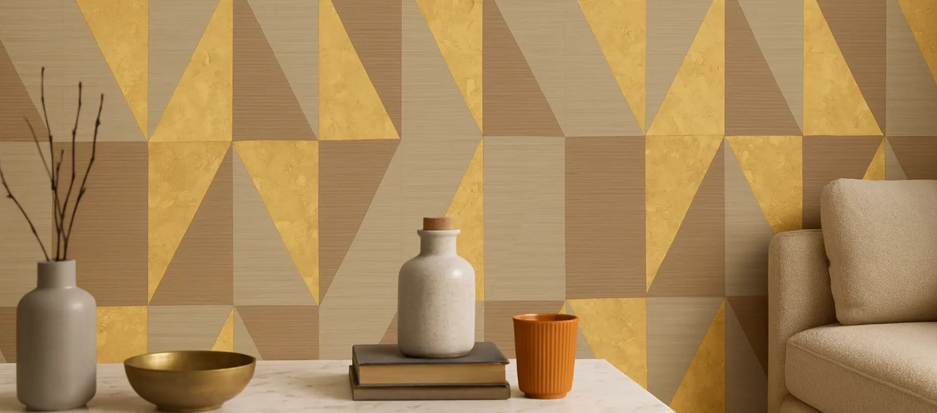 Colorfull Wall Covering in a living room