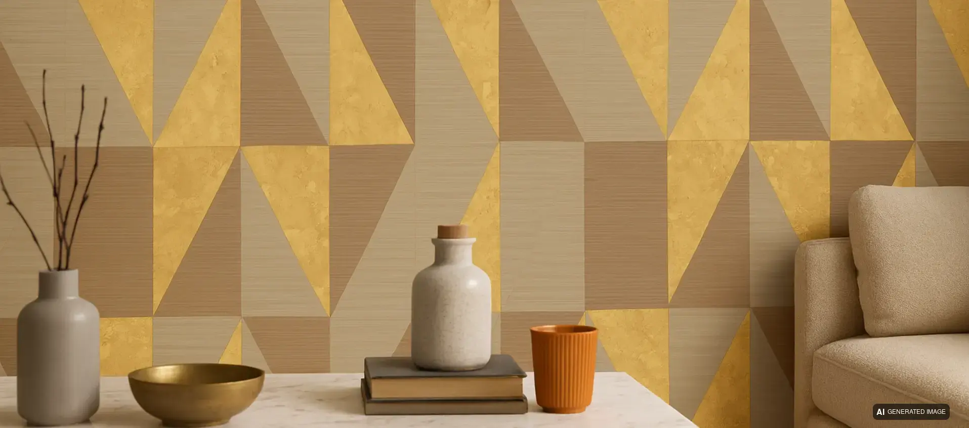 Colorfull Wall Covering in a living room