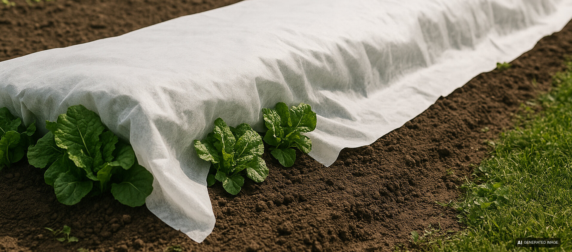 Nonwoven/fleece covers for garden beds, embankments, etc., for protection and insulation.